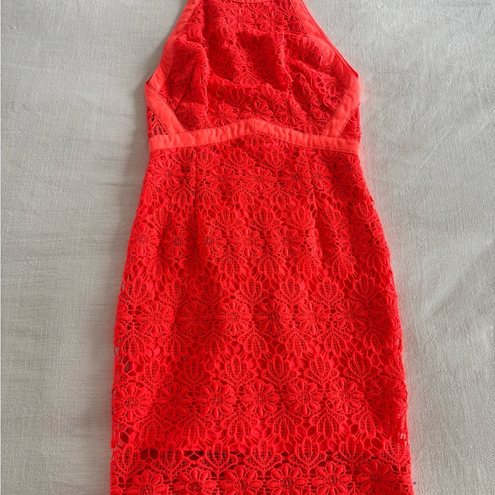 Chic Backless Red Lace Dress